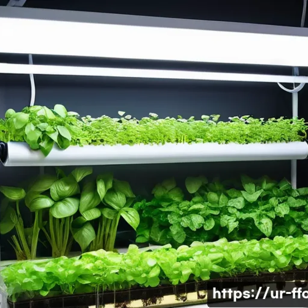 수경재배 환경 설계 - A detailed indoor hydroponic garden setup in a modern urban apartment in Karachi, featuring clean wa...